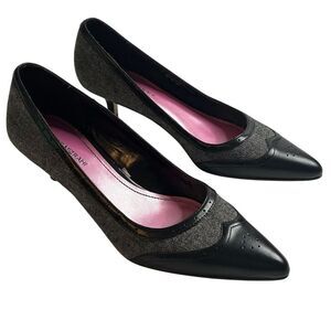 Isaac Mizrahi Women's Black Gray Pointed Toe Pumps Size 8 Formal Heel